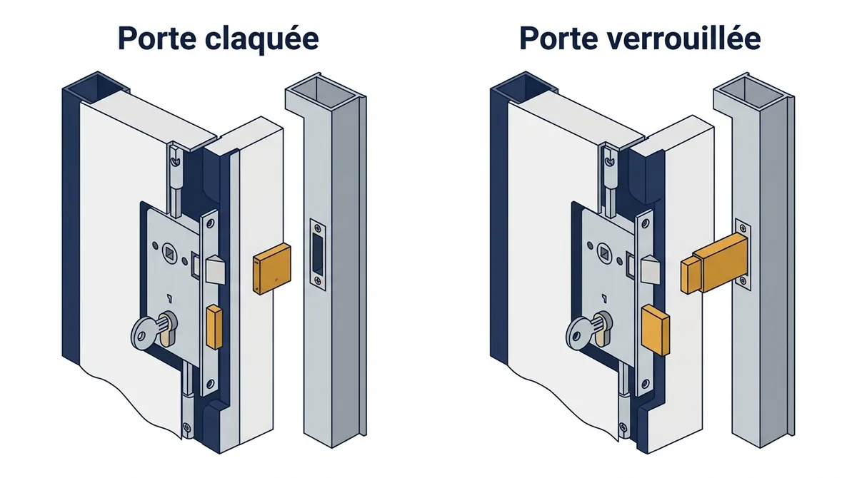 Porte blindée claquée ou verrouillée : deux états à décrire au serrurier en urgence.