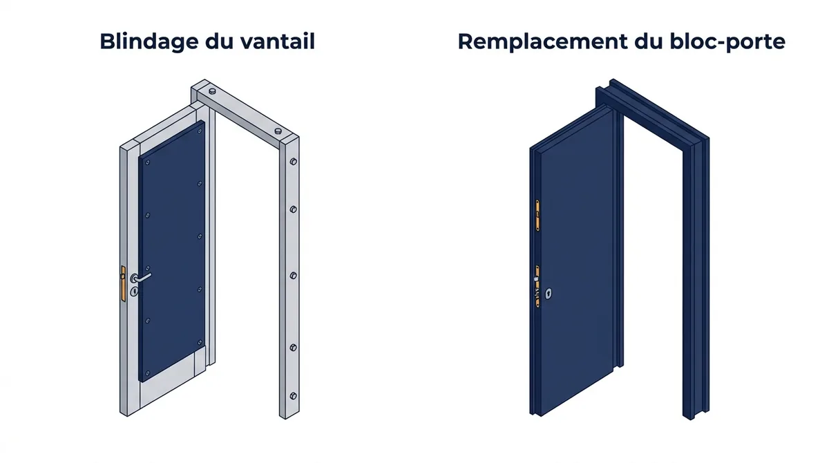 Porte d’entrée à Brétigny-sur-Orge : blindage du vantail ou remplacement du bloc-porte