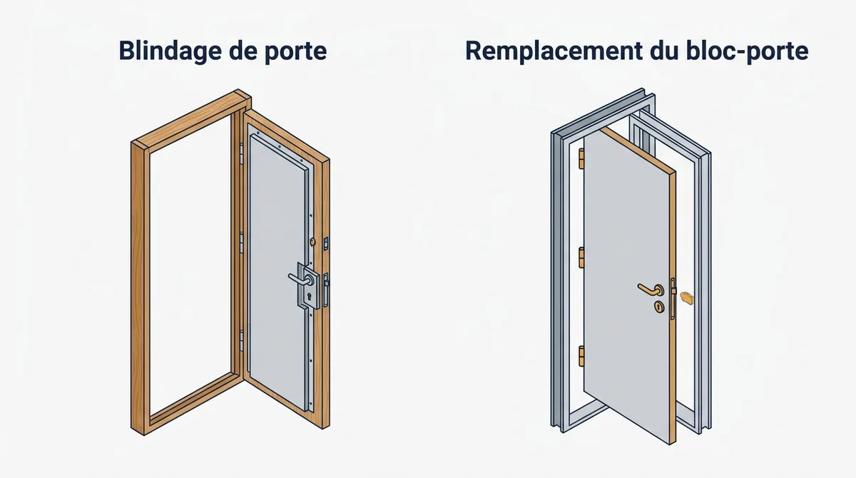 Porte d’entrée à Épinay-sur-Orge : comparaison du blindage et du remplacement du bloc-porte