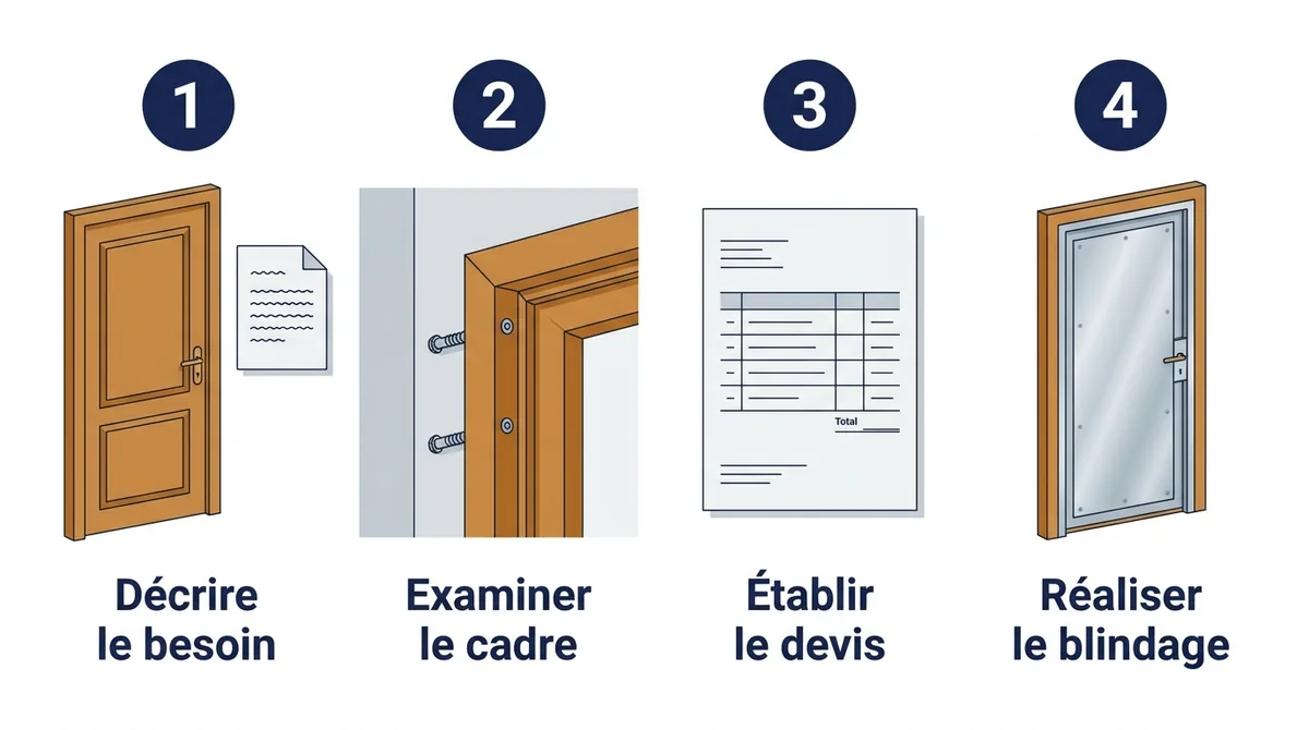 Porte d’entrée à Houilles : préparation du blindage, examen du cadre, devis et réalisation