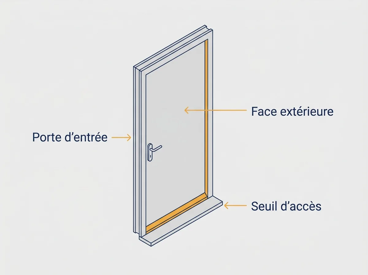 Porte d’entrée à Montsoult : repérage de l’accès extérieur à examiner avant de renforcer la fermeture