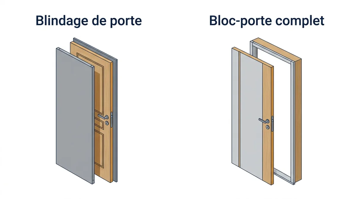 Porte d’entrée à Rambouillet : comparaison du blindage et du remplacement du bloc-porte