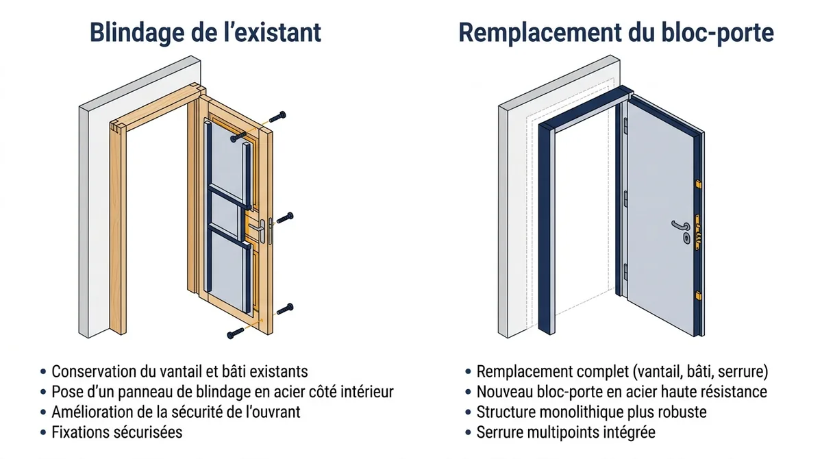 Porte d’entrée à Saint-Pathus : comparaison du blindage et du remplacement du bloc-porte