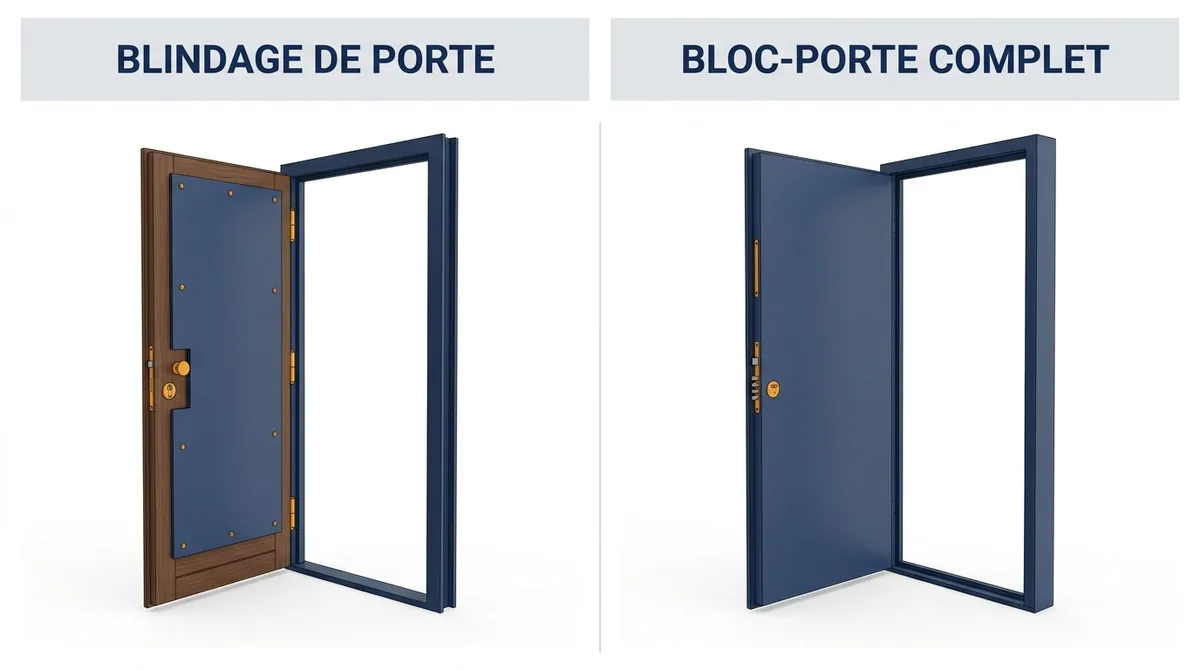 Porte d’entrée à Verrières-le-Buisson : blindage de la porte conservée ou remplacement du bloc-porte