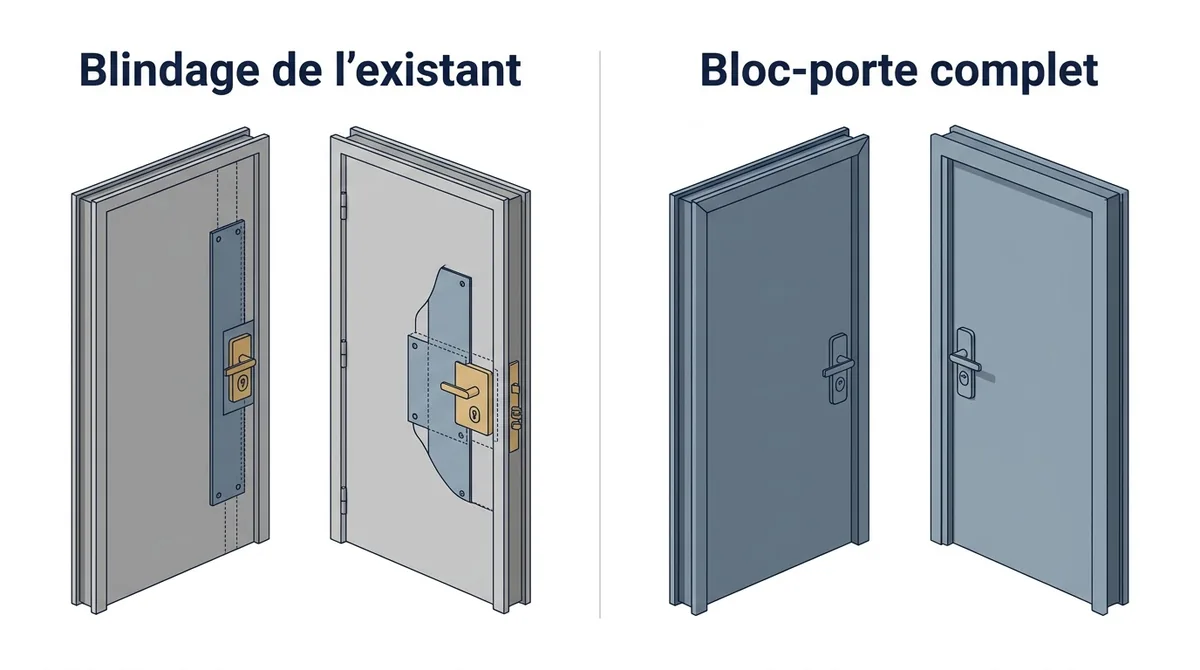 Porte équipée à Paris 15e : comparaison du blindage de l’existant et du bloc-porte complet