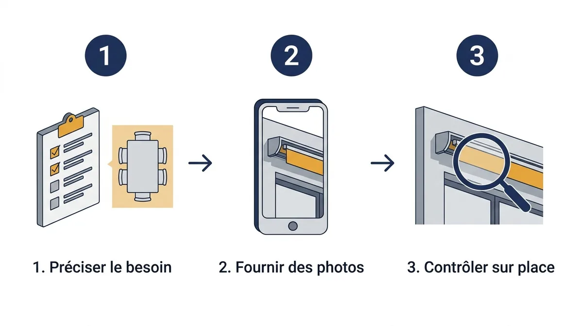 Projet de store banne à Ablis : besoin, photos préparatoires et contrôle sur place en trois étapes