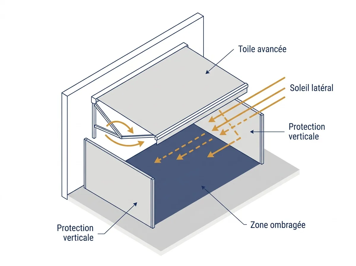 Protection solaire à Vaires-sur-Marne : trajet du soleil latéral et rôle d’une protection verticale