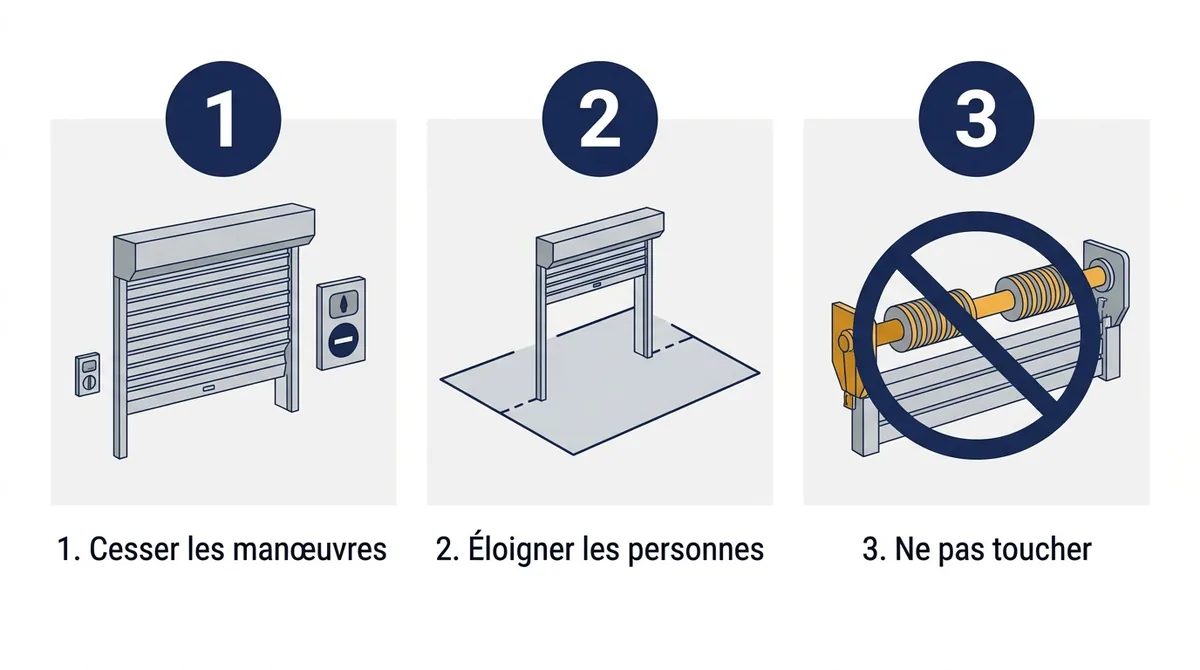 Rideau métallique à Bourron-Marlotte : trois précautions si le tablier penche ou paraît décroché