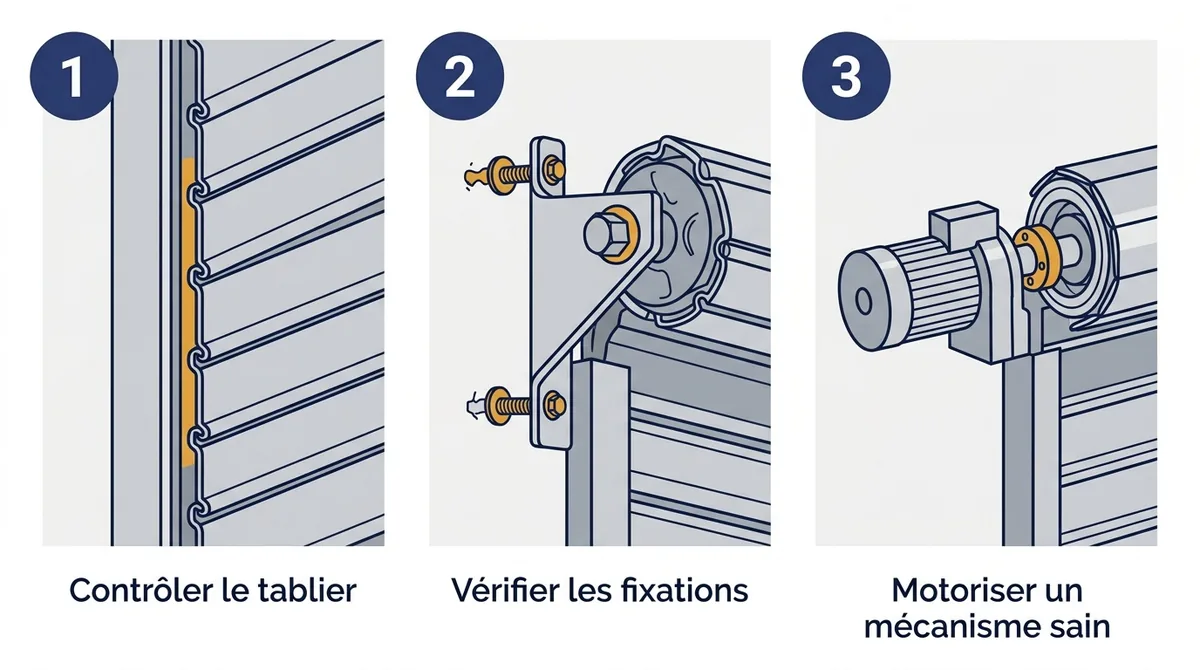Rideau métallique à Brétigny-sur-Orge : contrôles mécaniques avant motorisation
