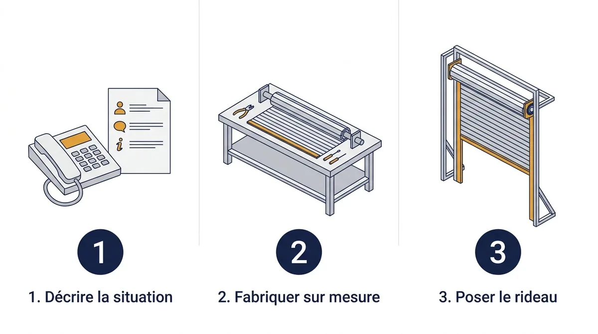 Rideau métallique à Chevry-Cossigny : de la description du besoin à la fabrication puis à la pose