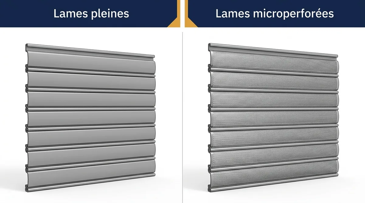 Rideau métallique à Gonesse : comparaison des lames pleines et microperforées
