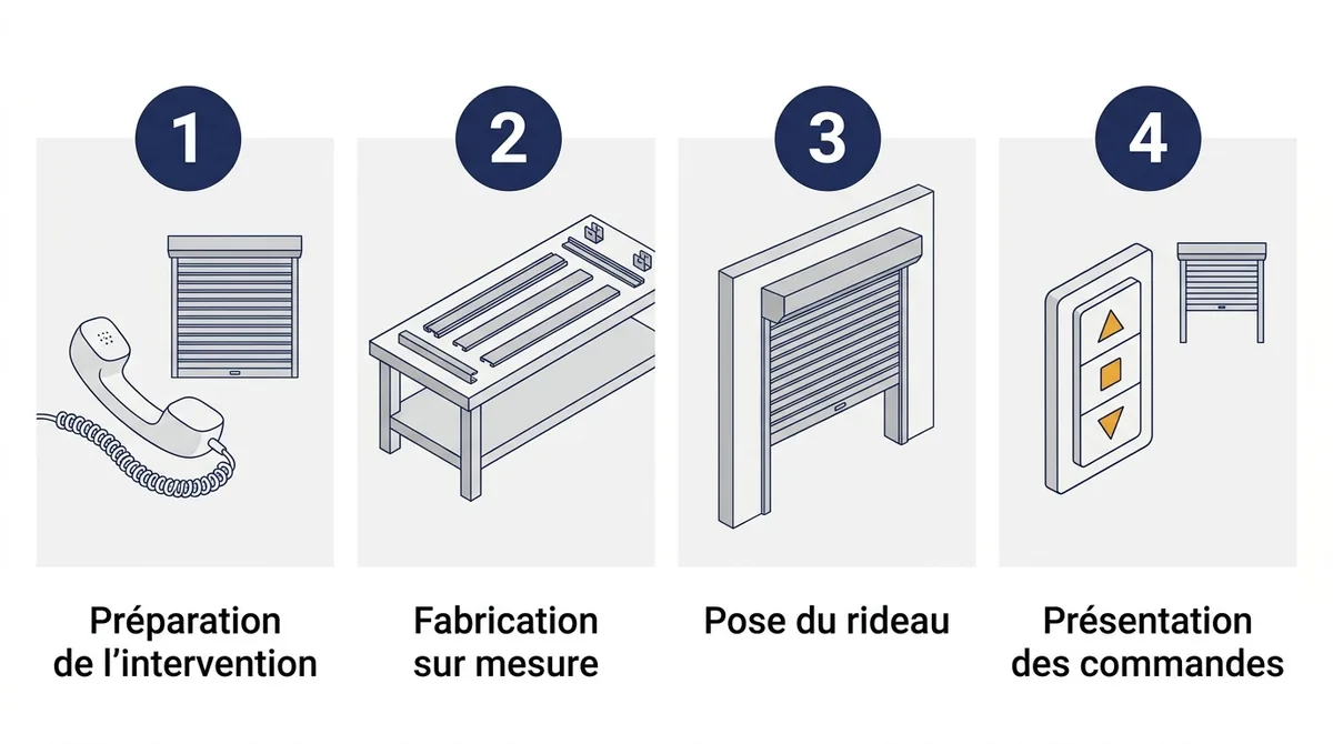 Rideau métallique à Herblay-sur-Seine : préparation, fabrication, pose et présentation des commandes