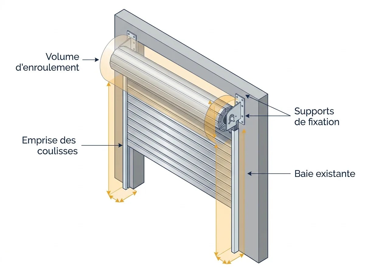 Rideau métallique à La Verrière : encombrement et supports à vérifier avant de choisir le modèle