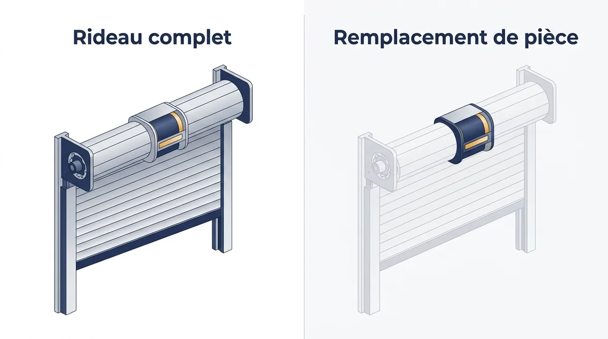 Rideau métallique à Lieusaint : différence entre un ensemble complet et le remplacement d’une pièce