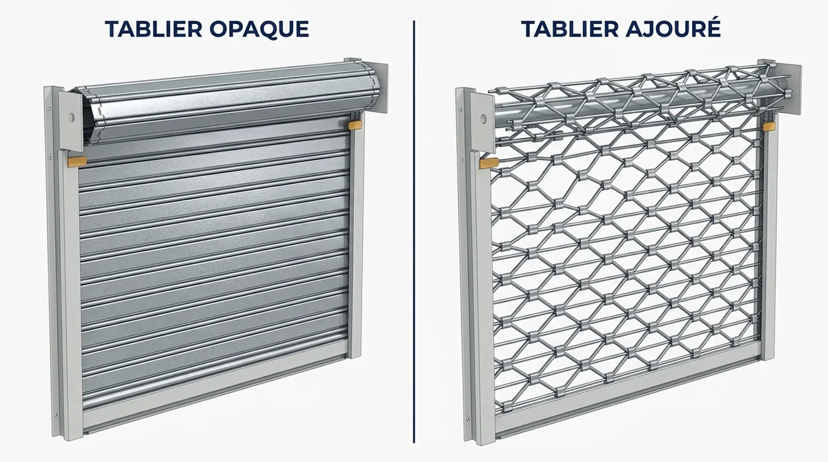Rideau métallique à Montereau-Fault-Yonne : comparaison entre tablier opaque et tablier ajouré