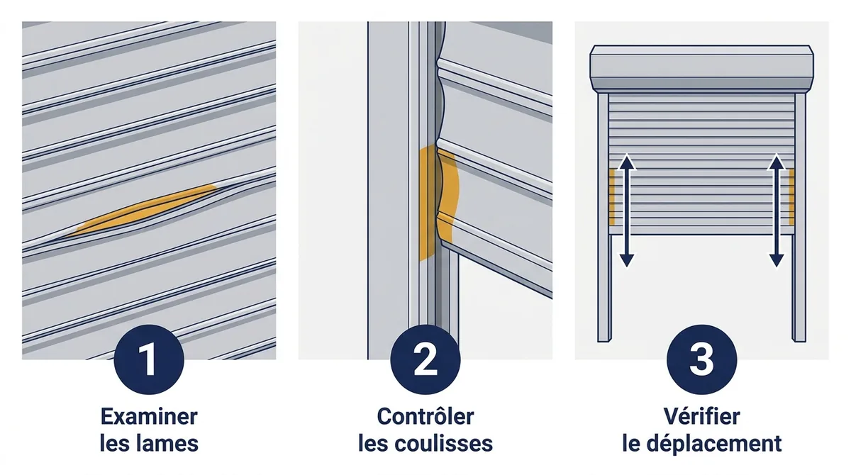 Rideau métallique à Montgeron : trois contrôles des lames, des coulisses et du déplacement avant motorisation