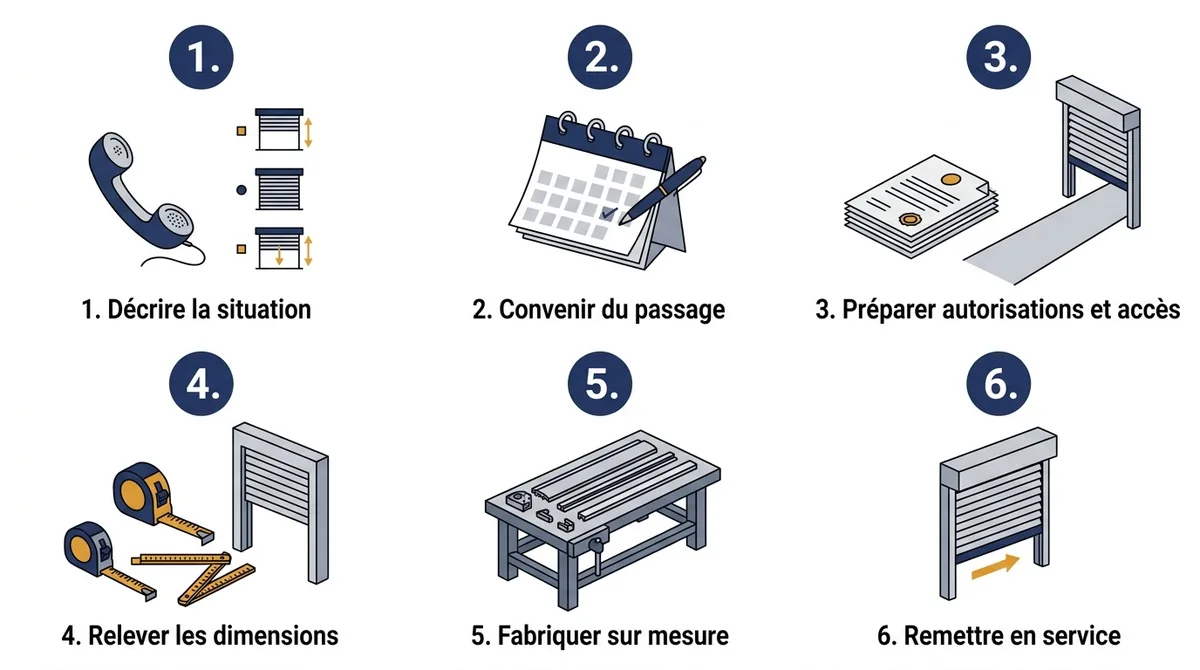 Rideau métallique à Paris 13e : étapes du premier appel à la remise en service