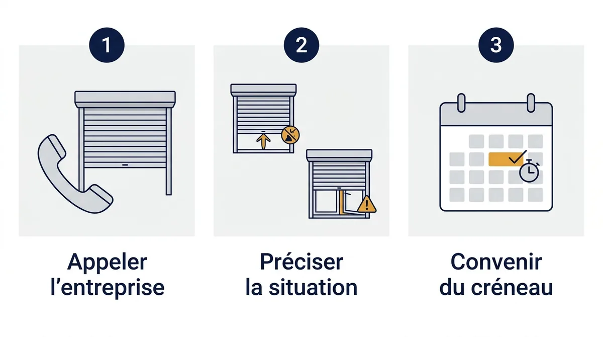 Rideau métallique à Persan : appel, précision de la situation et choix du créneau