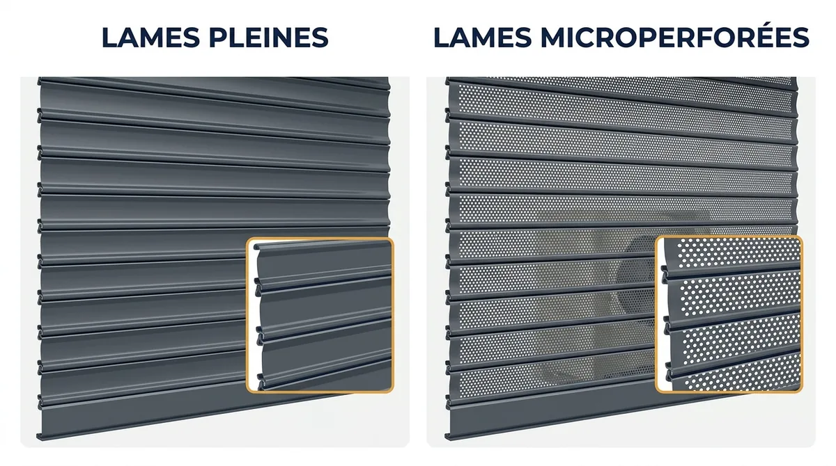 Rideau métallique à Provins : comparaison des lames pleines et microperforées