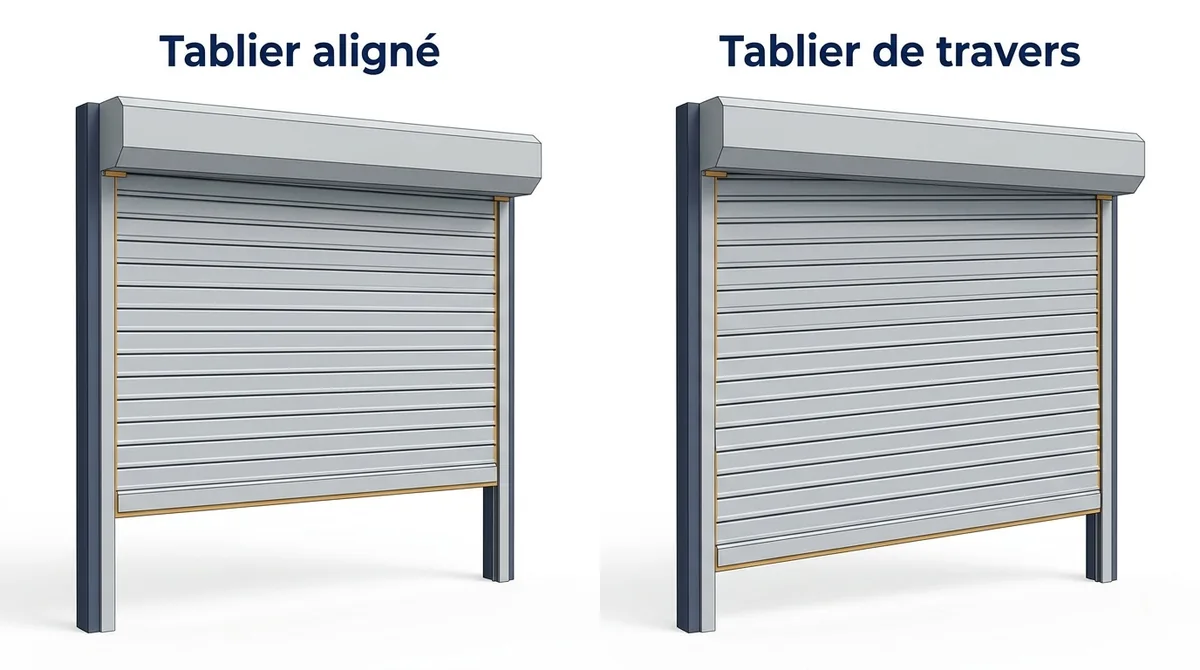 Rideau métallique à Savigny-sur-Orge : comparaison d’un tablier aligné et d’un tablier de travers