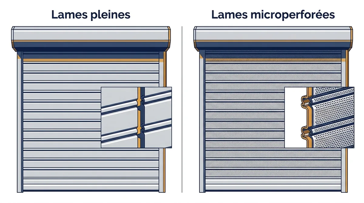 Rideau métallique à Verrières-le-Buisson : comparaison des lames pleines et microperforées
