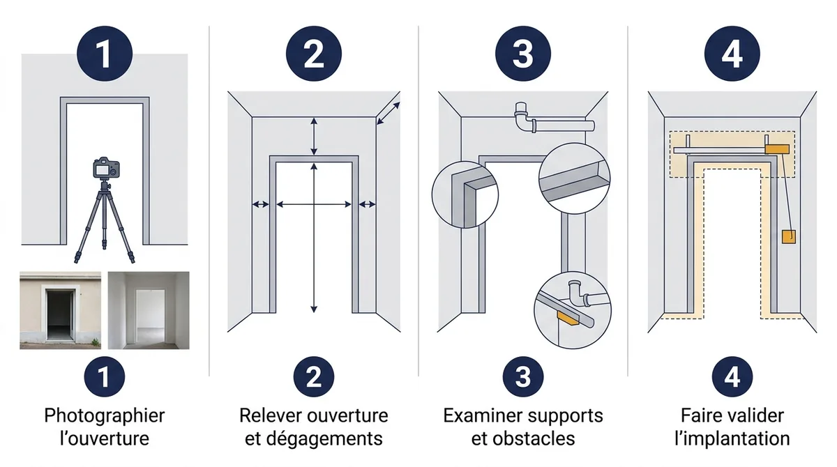 Rideau métallique ou porte sectionnelle : quatre étapes de vérification de l’ouverture.