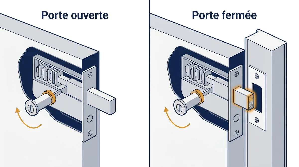 Serrure à Bruyères-sur-Oise : comparaison du fonctionnement porte ouverte et porte fermée