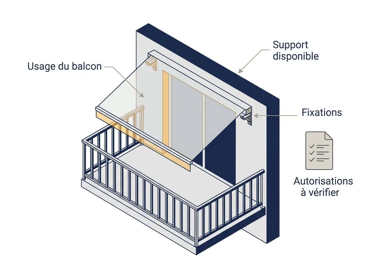 Store banne à Courtry : points à vérifier sur un balcon avant de choisir son installation
