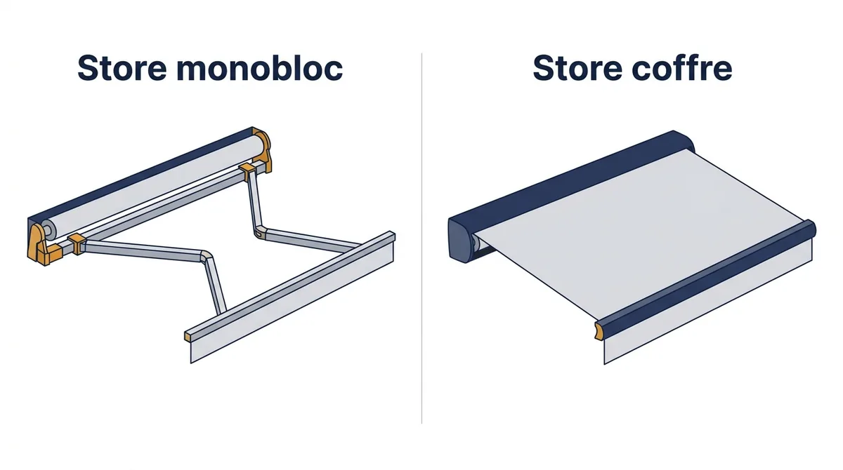 Store banne à La Ferté-sous-Jouarre : comparaison du monobloc et du coffre protecteur