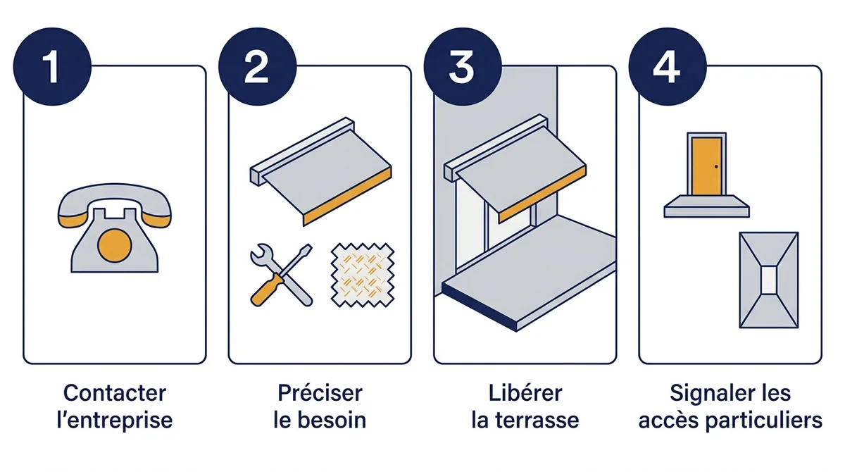 Store banne à Le Châtelet-en-Brie : quatre étapes pour préparer l’intervention