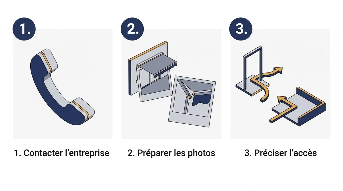 Store banne à Nozay : contact, préparation des photos et précision du chemin d’accès