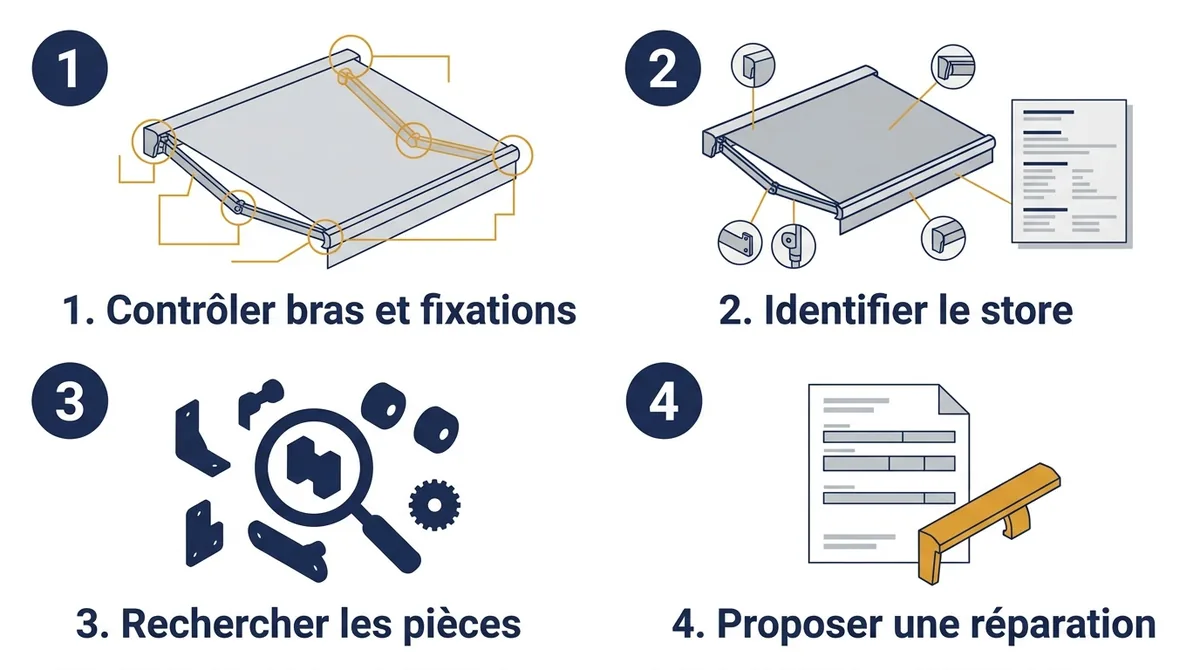 Store banne à Saclay : quatre étapes du diagnostic avant une proposition de réparation