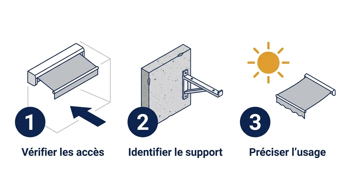 Store banne à Saint-Denis : préparation selon les accès, le support et l’usage prévu