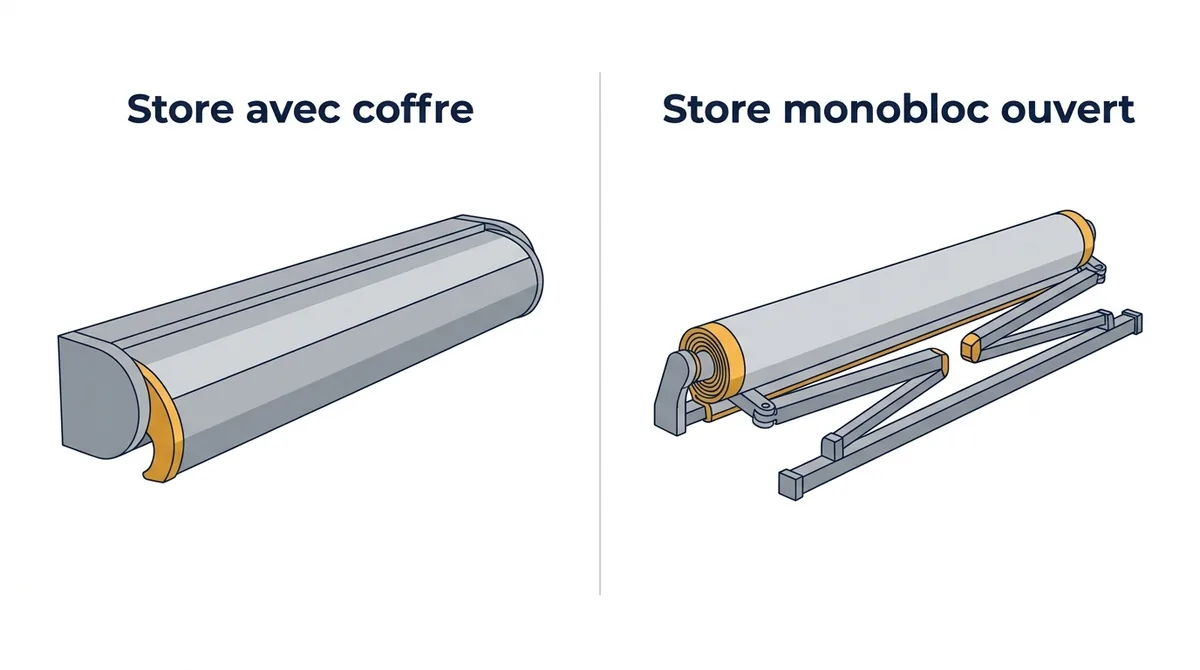 Store banne à Saint-Fargeau-Ponthierry : comparaison entre coffre fermé et monobloc ouvert