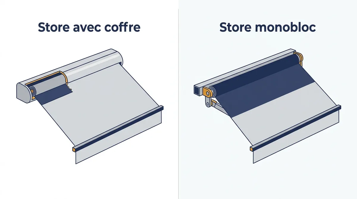 Store banne à Saint-Germain-en-Laye : comparaison du coffre protecteur et du montage monobloc