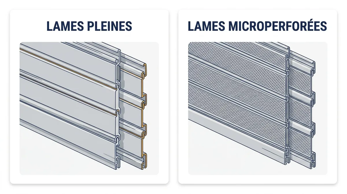 Tablier à Bondoufle : comparaison des lames pleines et des lames microperforées