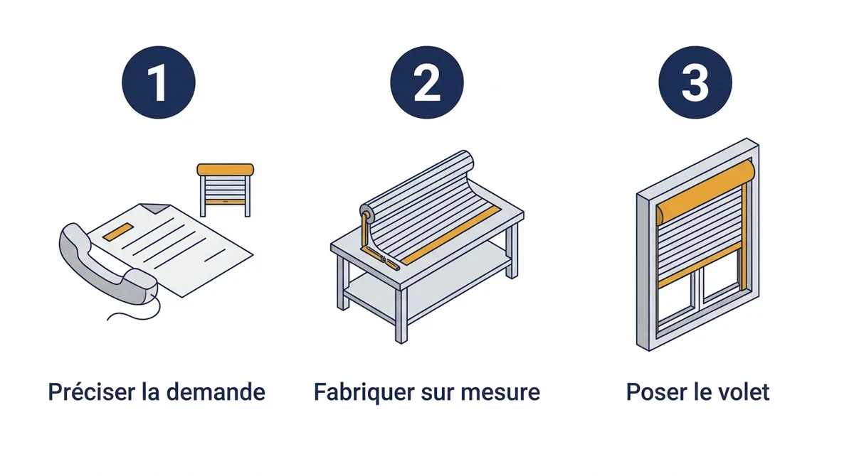 Volet roulant à Antony : étapes d’une vente avec fabrication sur mesure en atelier et pose