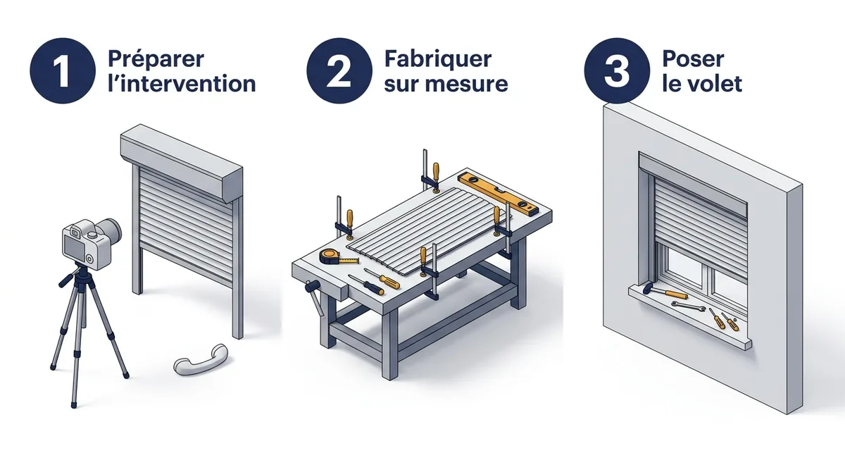 Volet roulant à Cachan : préparation du projet, fabrication sur mesure et pose