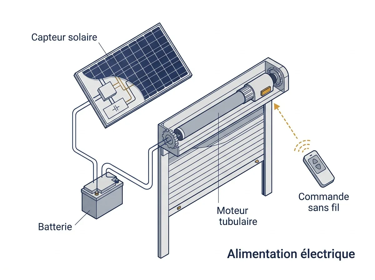 Volet roulant à Dammarie-les-Lys : distinction entre commande sans fil et alimentation solaire