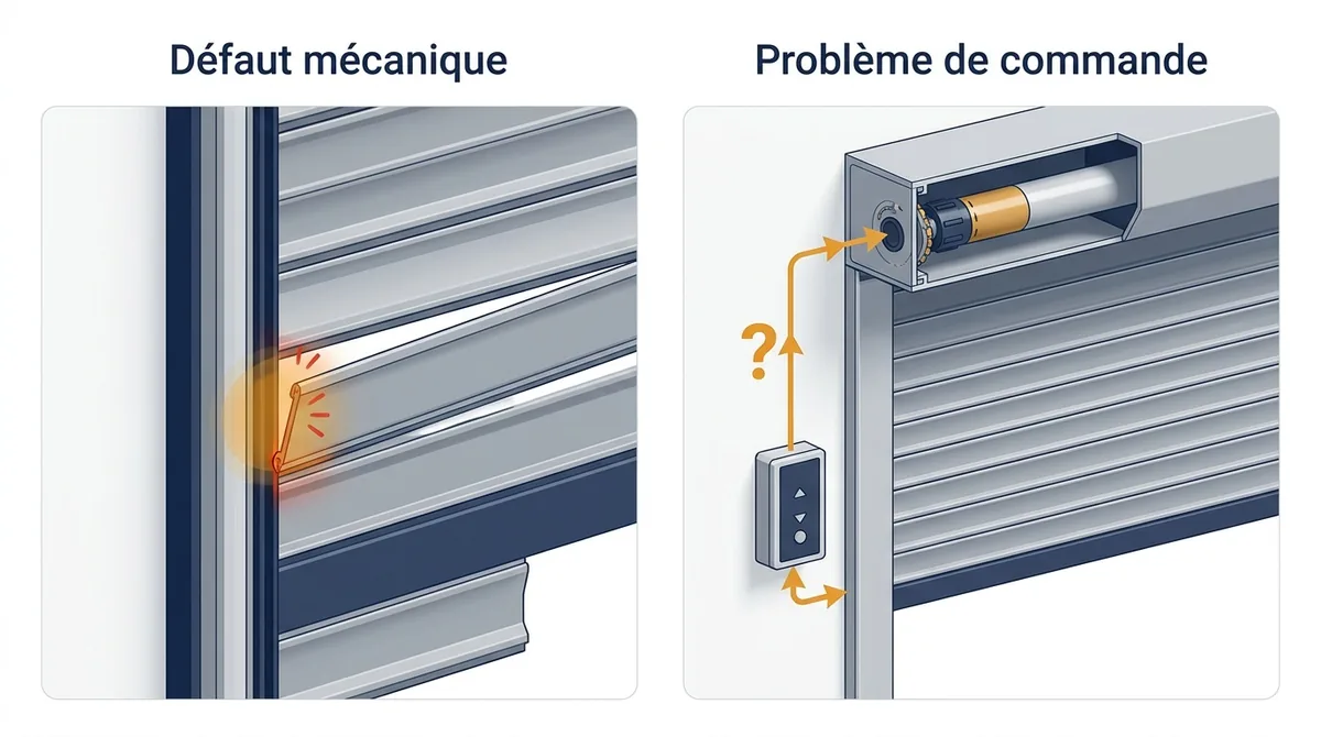 Volet roulant à Évry-Courcouronnes : comparaison des défauts de guidage et de commande