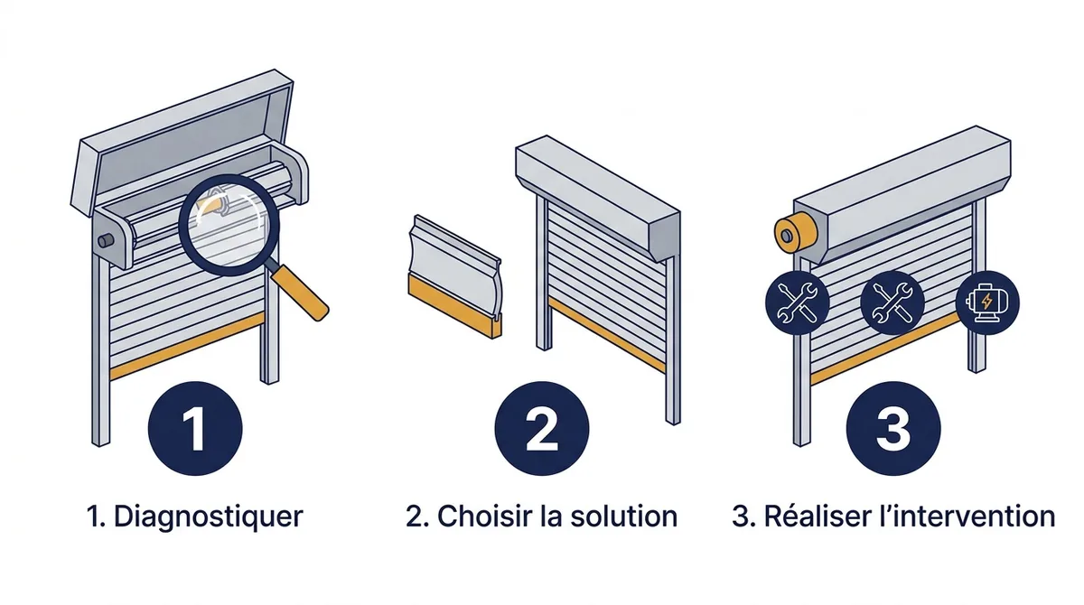 Volet roulant à Évry : étapes du diagnostic, du choix de la solution et de l’intervention