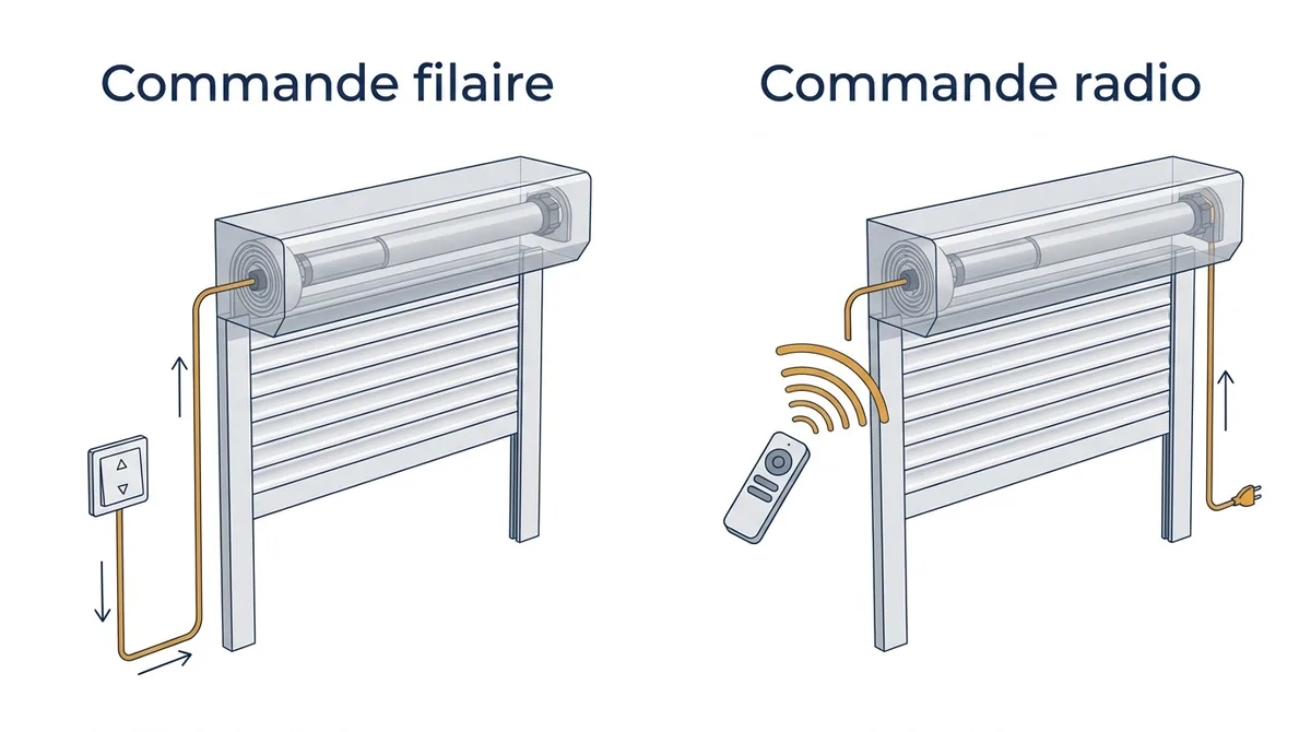 Volet roulant à Lagny-sur-Marne : comparaison des commandes filaire et radio