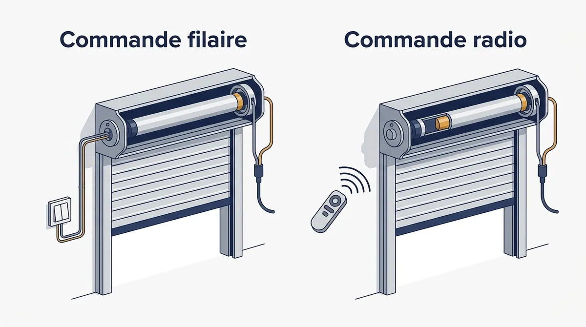 Volet roulant à Le Mée-sur-Seine : comparaison des commandes filaire et radio