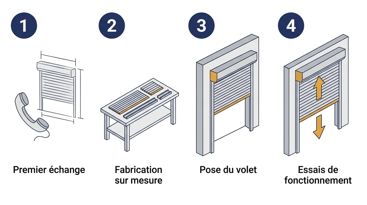 Volet roulant à Le Mée-sur-Seine : étapes d’une pose sur mesure, de l’appel aux essais