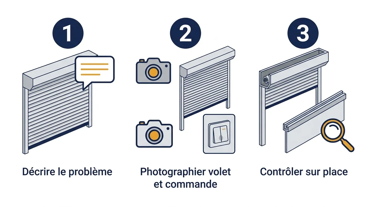 Volet roulant à Taverny : étapes de la description du problème aux contrôles sur place