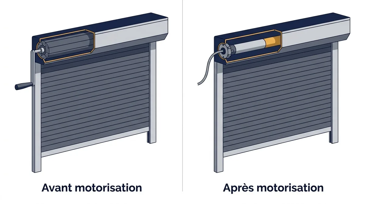 Volet roulant à Vanves : comparaison avant et après motorisation d’un volet sain