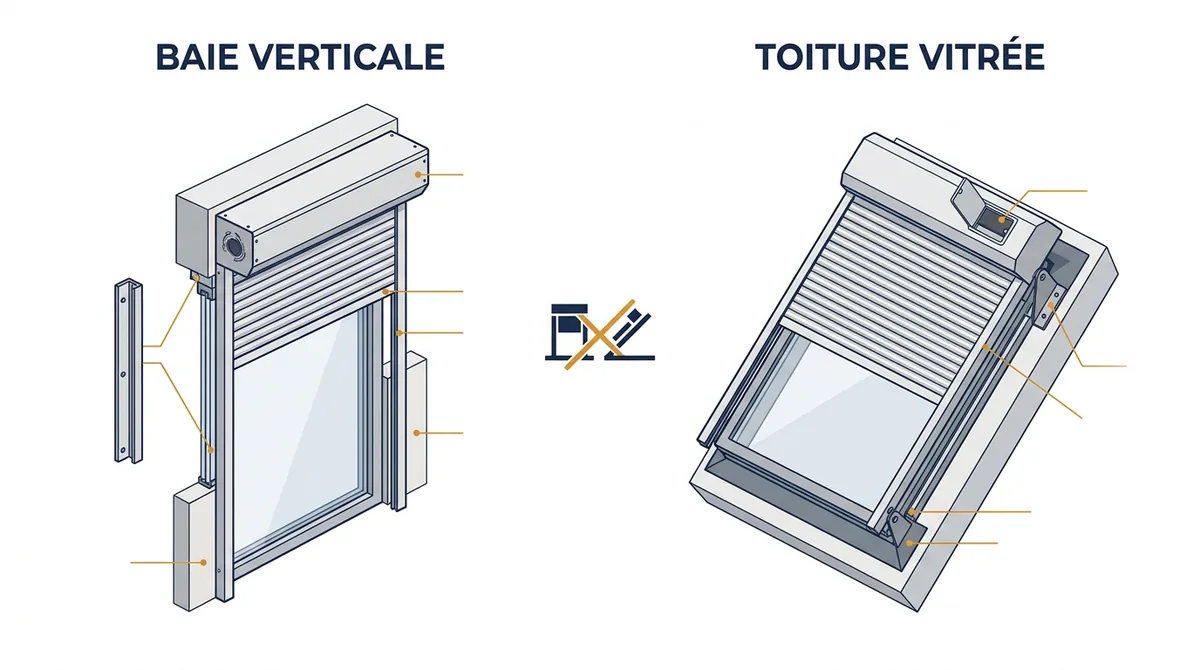 Volet roulant à Vanves : comparaison des équipements pour baie verticale et toiture vitrée