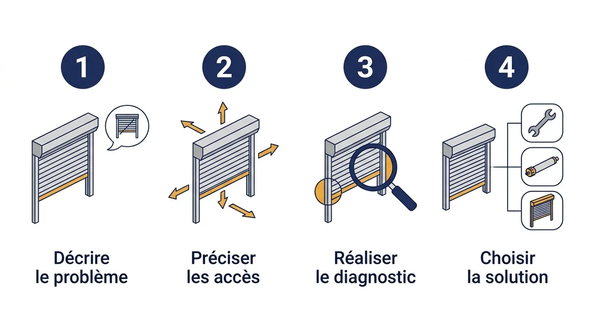Volet roulant à Vaucresson : étapes de la description du problème au choix de l’intervention