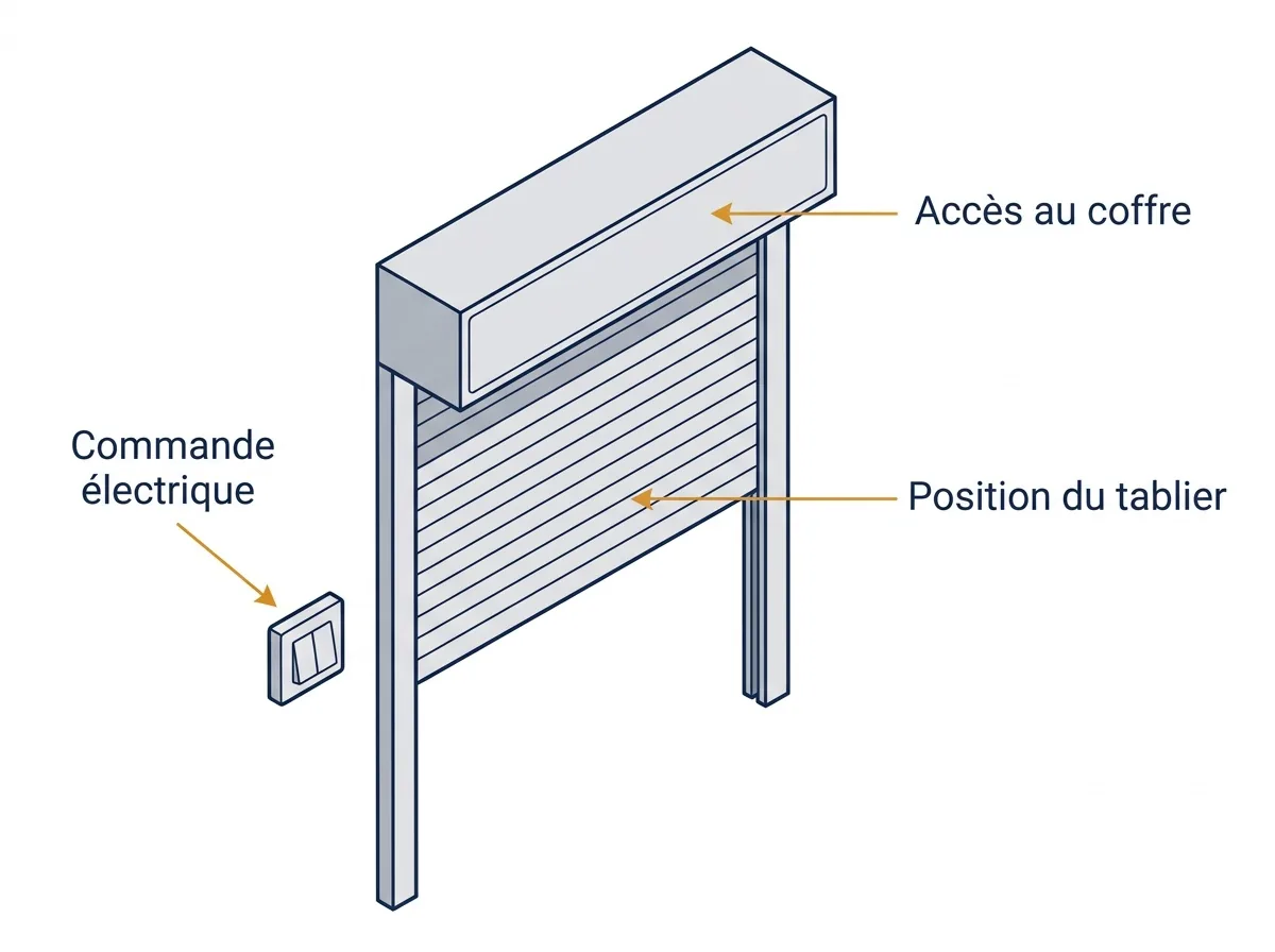 Volet roulant à Vincennes : repérage de la commande, de la position du tablier et de l’accès au coffre