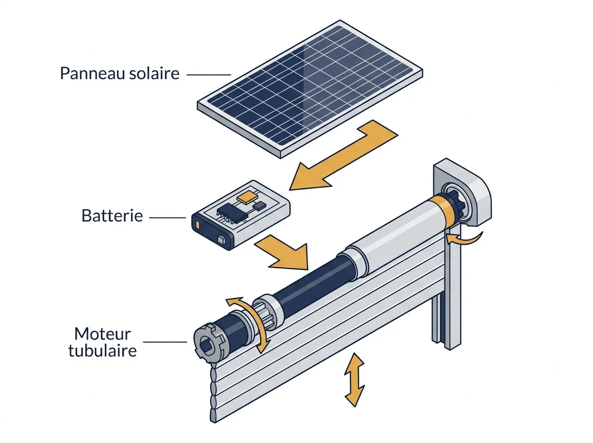 Volet roulant solaire à Fontenay-sous-Bois : fonctionnement du panneau, de la batterie et du moteur